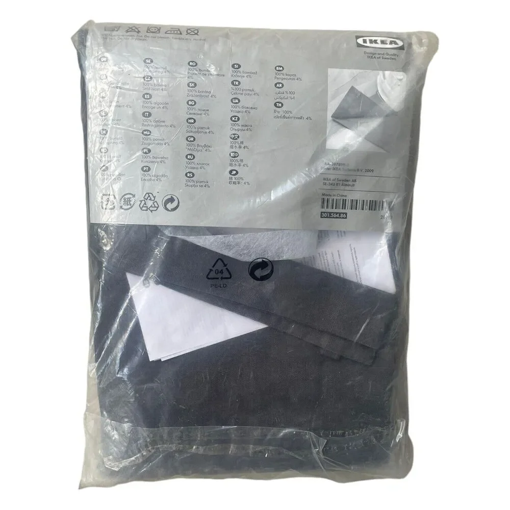 Ikea RITVA Curtains 1 pair 100% Cotton with Tie-Backs 57